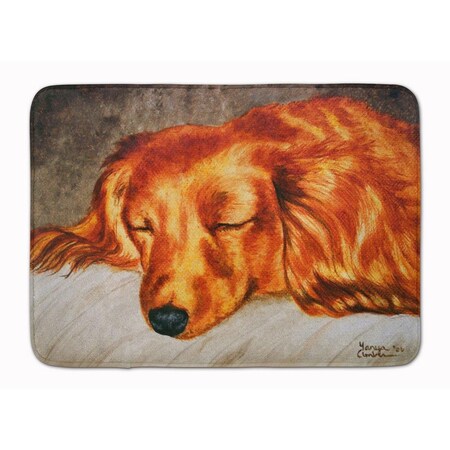 Carolines Treasures Red Longhaired Dachshund Machine Washable Memory Foam Mat AMB1202RUG